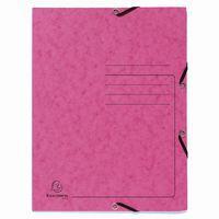 Lot de 25 Chemises à élastique 3 rabats carte lustrée - A4-Rose - Image principale