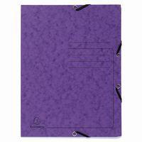 Lot de 25 Chemises à élastique 3 rabats carte lustrée - A4-Violet - Image principale