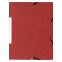 Lot de 50 Chemises à élastiques 3 rabats carte marbrée recyclée Rouge - Image principale