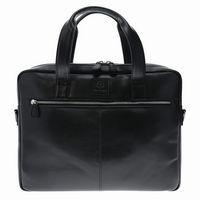 Sacoche pour ordinateur en cuir noir - Exacompta - Image principale