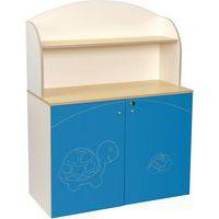 Meuble de rangement 2 portes + 2 étagères Zébulon - Bleu azul - Image principale