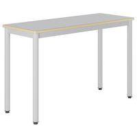 Table Carélie 130x50 cm fixe stratifié gris chants alaisés - Mobidecor - Image 2