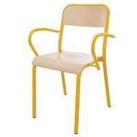 Fauteuil Trévise 4 pieds accotoirs tube - bleu - Image 2