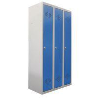 Vestiaire monobloc industrie propre 3 colonnes bleu/gris - Image principale