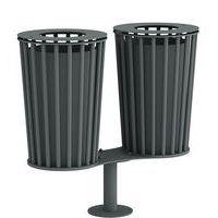 Poubelle exterieure double inoxydable - Gris - Image principale