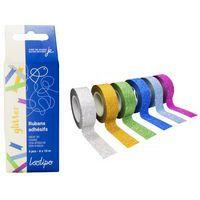 Lot 6 rouleaux ruban adhésif pailletés - Image 3