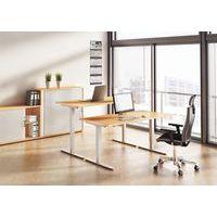 Bureau droit hauteur réglable électrique Evol 160x80 cm Plateau Hêtre - Image 2