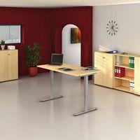 Bureau droit hauteur réglable électrique Evol 121x80 cm Plateau Hêtre - Image 2