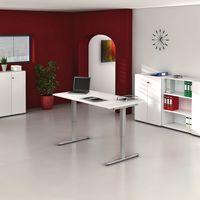 Bureau droit hauteur réglable électrique Evol 160 x 80 cm Plateau Gris - Image 2