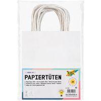 Sac en papier blanc vergé à décorer (Lot de 20) - Image principale
