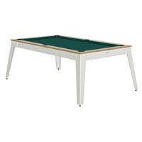 Billard Steel cadre chêne sablé - tapis vert - pieds blancs - Image principale