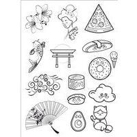 Tatoos à colorier 1 feuille A5 Kawai - Image 2