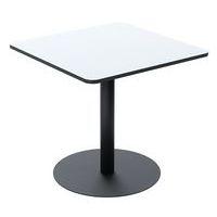 Table Mezzo carrée 80 x 80 cm plateau stratifié blanc piètement noir - Image principale