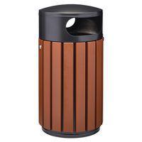 Poubelle Zeno alu 60L effet corten /tête manganese - Image principale