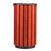 Poubelle à poser/fixer Zeno Access 80L Lattes Bois Entonnoir Gris-Rossignol Pro - Image 4