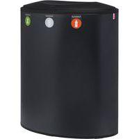 Poubelle tri sélectif Lune Binc 3 flux couvercle fermé noir - Image 4