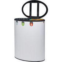 Poubelle tri sélectif Lune Binc 3flux couvercle ouvert Blanc - Image 4
