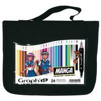 Trousse 24 marqueurs à l'alcool Graph'it double pointe en couleurs assorties - Image principale