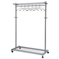 Vestiaire mobile Lux + 6 cintres Bois Chrome - Image principale