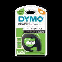 Ruban DYMO pour étiqueteuses LetraTag, papier, noir sur blanc 12mmx4m - Image principale