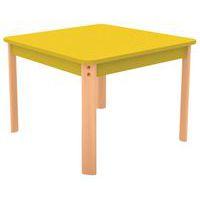Table Ergo carrée T0 - jaune/hêtre - Image principale