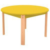 Table Ergo ronde T0 - jaune/hêtre - Image principale