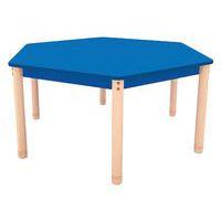 Table Classik hexagonale réglable T0 à T3 - piètement bois hêtre - Image principale