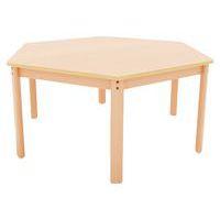 Table Ergo hexagonale T1 - T2 - T3 piètement bois hêtre - Image principale