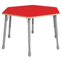 Table Eko hexagonale ø 140 cm réglable T3 à T6 - rouge - Image principale