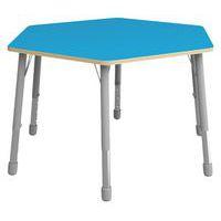 Table Eko hexagonale ø 140 cm réglable T3 à T6 - bleu - Image principale