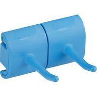 Lot de 5 Support mural hygiénique - Double crochet - 8,3cm - Bleu - Image principale
