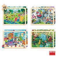 Lot de 4 puzzles 'Les explorations' de 48 pièces en bois. - Image 2