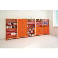 Bibliothèque Confetti avec pieds portes verre à clé et portes pleines - Image 2