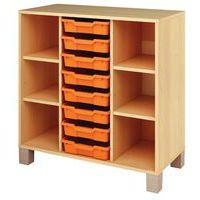 Meuble bas Confetti avec pieds et 8 bacs bouleau/bouleau - Image principale