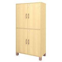 Bibliothèque haute Confetti avec pieds - 4 portes pleines à clé - Image 2