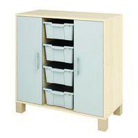 Meuble bas Confetti avec pieds - 4 bacs et portes - Image 3