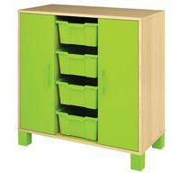 Meuble bas Confetti avec pieds - 4 bacs et portes - Image 2