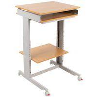 Poste informatique Twin 6820 plateau Hêtre structure Gris clair - Image principale