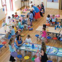 Table mobile Solution  junior rectangulaire 16 sièges L305cm T3 Erable/multic - Image 2