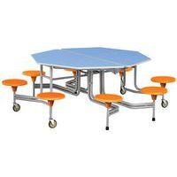 Table mobile Octogonale Solution 8 sièges L156cm T3 gris/bleu ciel - Image 4