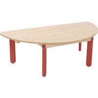 Table Lili demi-ronde, plateau hêtre, piétement bois couleur - Image principale