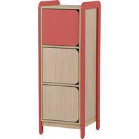 Meuble colonnes av portes Lili 1 colonne/3 portes Ht 137cm corail - Image principale
