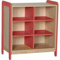 Meuble colonnes + niches Lili 2 colonnes/6cases Ht 98 cm corail - Image principale