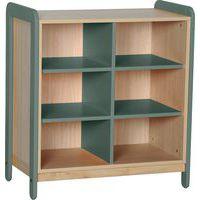 Meuble colonnes + niches Lili 2 col/6cases Ht 98 cm kaki - Image principale