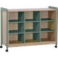 Meuble Lili 3 colonnes 9 niches avec roulettes hauteur 98 cm kaki - Image principale