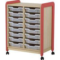 Meuble colonnes à casiers Lili 2 col / 16 casiers Ht 98 cm corail - Image principale