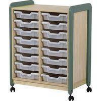 Meuble colonnes à casiers Lili 2 col/16 casiers Ht 98 cm kaki - Image principale