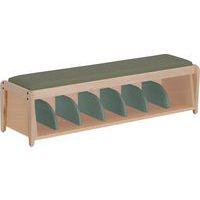 Banc d'accueil assise bois coloris kaki Lili - Image principale