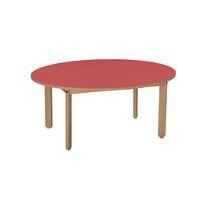 Table Lili ovale, plateau couleur, piétement bois hêtre - Image principale