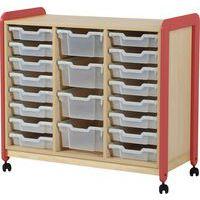 Meuble colonnes à casiers Lili 3 col/24+6 casiers Ht 137cm corail - Image 2